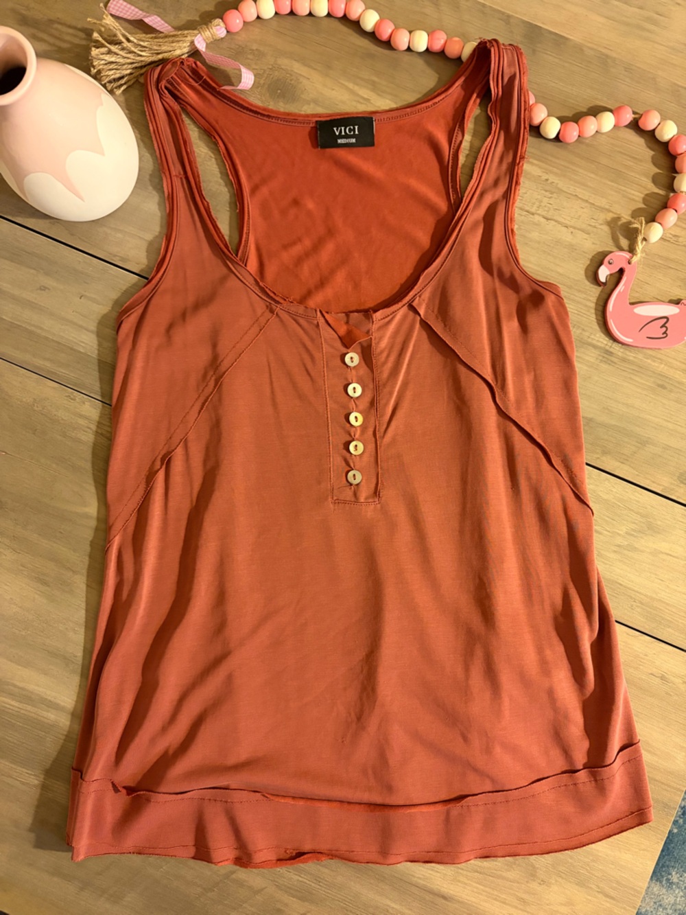 Vici Burnt Orange Scoop Neck Tank
